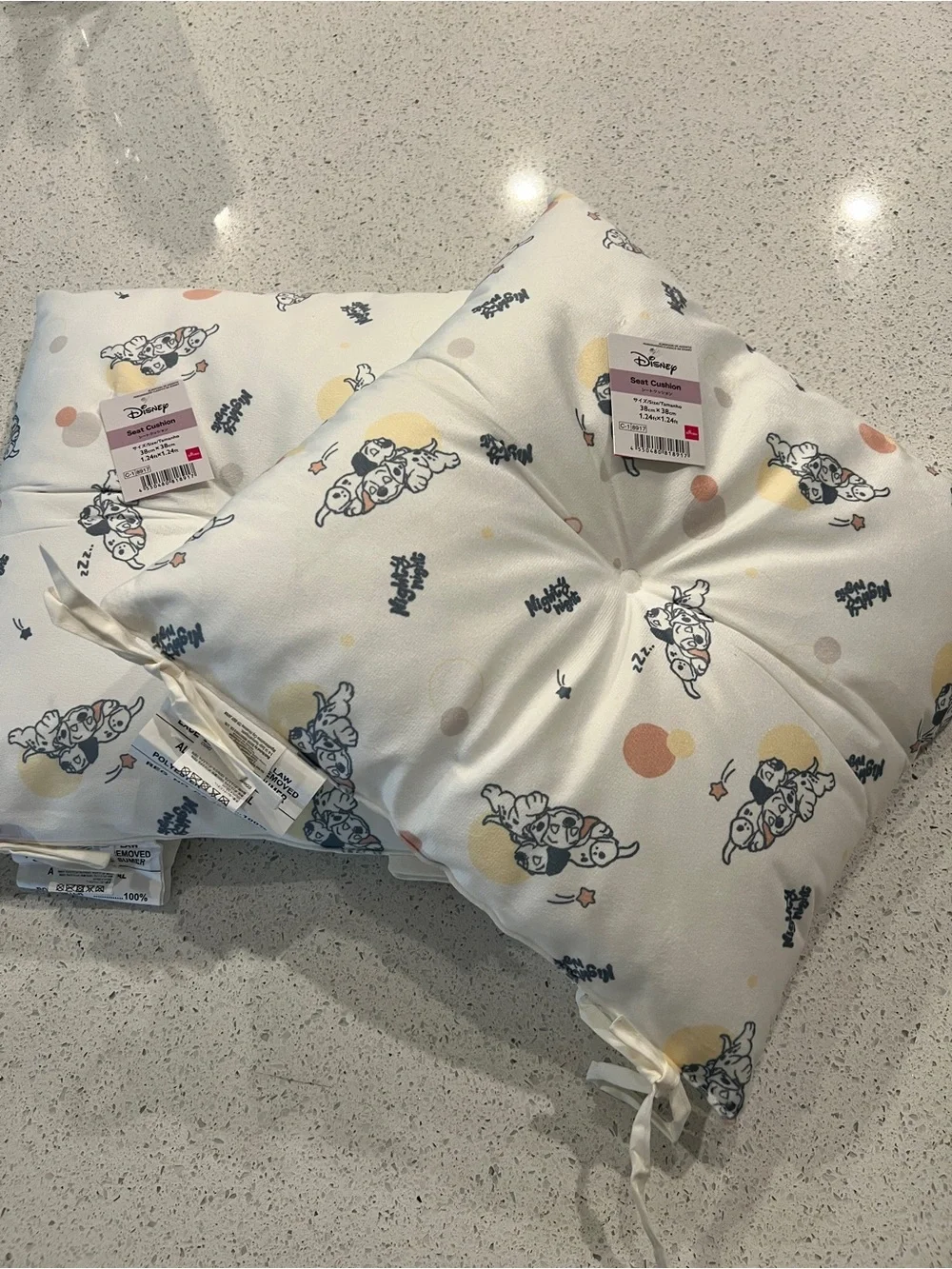 101 DALMATIAN set of 2 SEAT CUSHIONS DAISO JAPAN